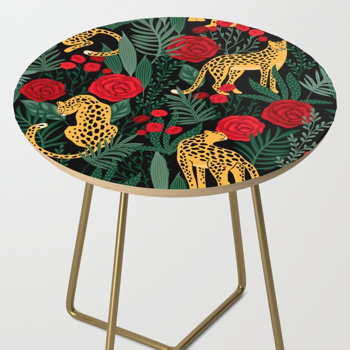Leopards & Roses Pattern Side Table Gallery Image 2