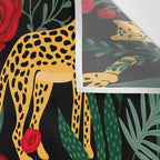 Leopards & Roses Pattern Wall Tapestry Gallery Image 3