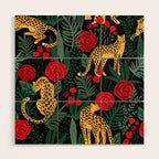 Leopards & Roses Pattern Wood Wall Art Gallery Image 1
