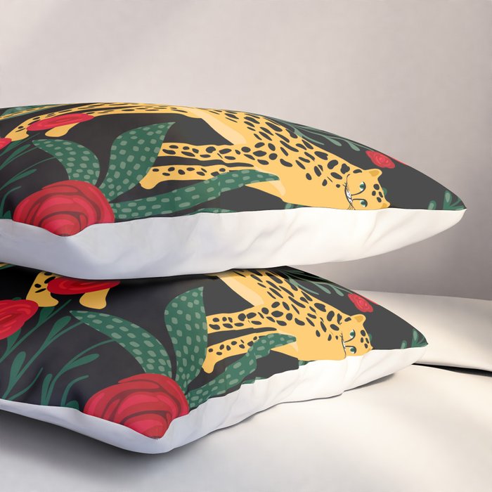 Leopards & Roses Pattern Pillow Sham Gallery Image 3