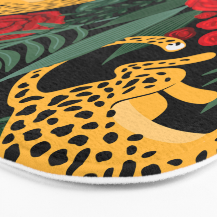Leopards & Roses Pattern Bath Mat Gallery Image 3