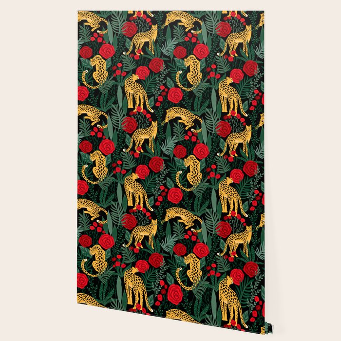 Leopards & Roses Pattern Wallpaper Gallery Image 2