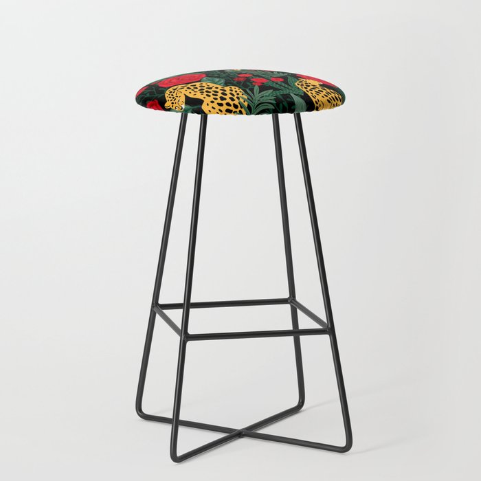 Leopards & Roses Pattern Stool Gallery Image 1