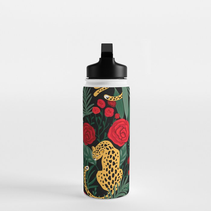 Leopards & Roses Pattern Water Bottle Gallery Image 3
