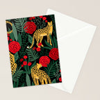 Leopards & Roses Pattern Stationery Card Gallery Image 2