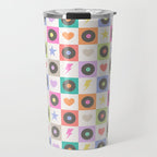 Colorful Checkerboard 80s - Pastel Colors Travel Mug Gallery Image 1