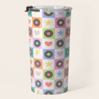 Colorful Checkerboard 80s - Pastel Colors Travel Mug Gallery Image 3