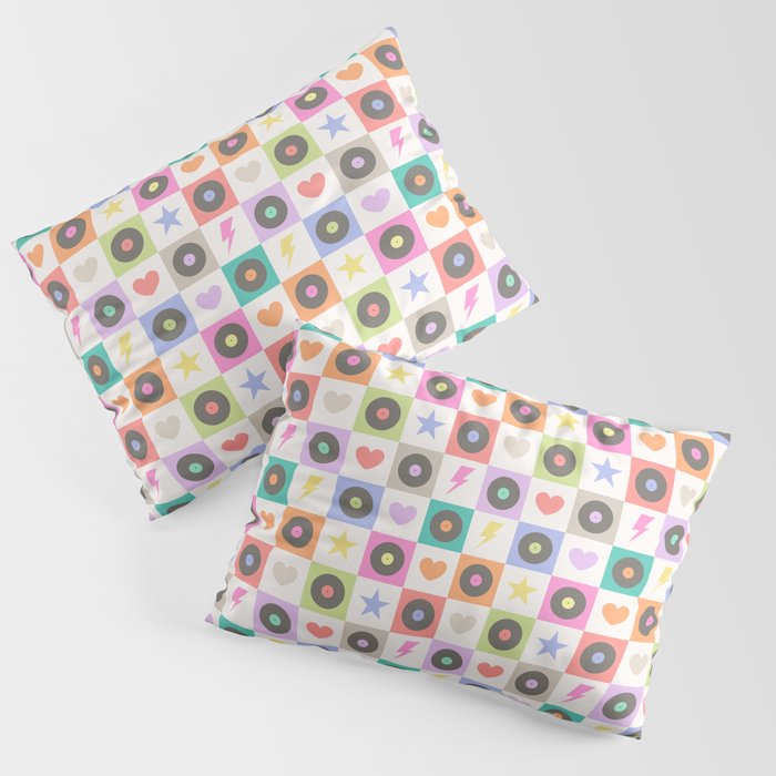 Colorful Checkerboard 80s - Pastel Colors Pillow Sham Gallery Image 1