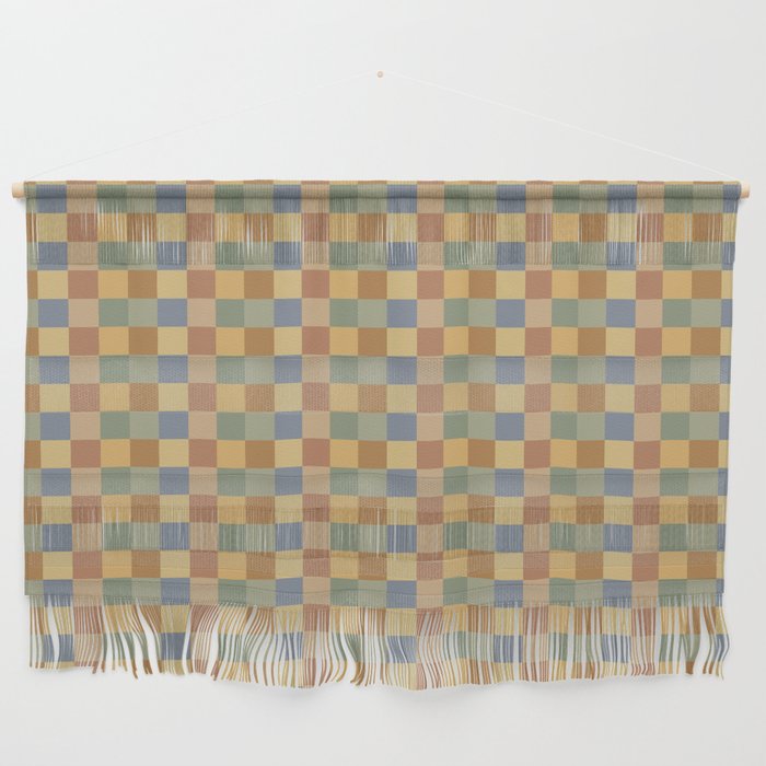 Checkered Multicolor Pattern IV Earthy Rainbow Wall Hanging Gallery Image 1