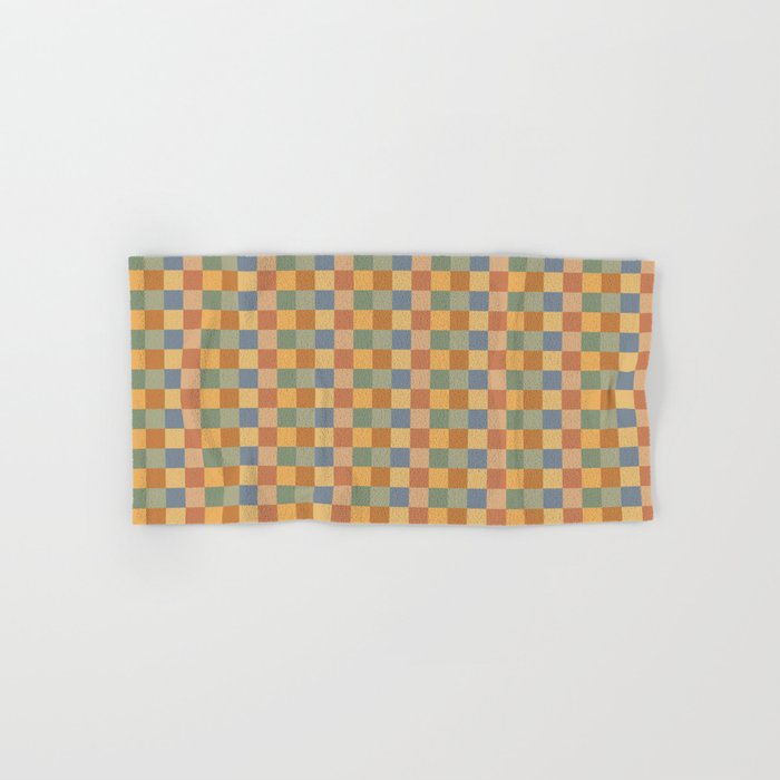 Checkered Multicolor Pattern IV Earthy Rainbow Bath Towel Gallery Image 1