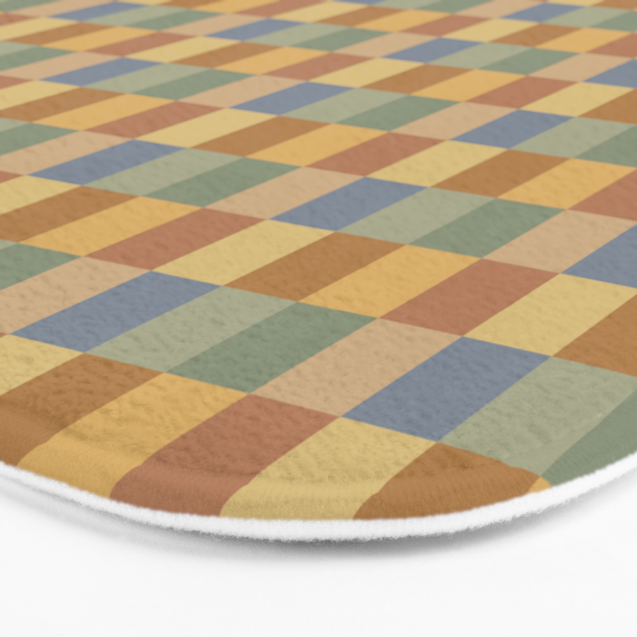 Checkered Multicolor Pattern IV Earthy Rainbow Bath Mat Gallery Image 3
