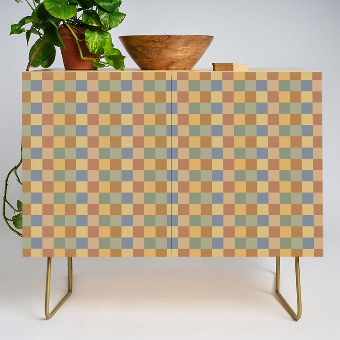 Checkered Multicolor Pattern IV Earthy Rainbow Credenza Gallery Image 1