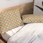 Checkered Multicolor Pattern IV Earthy Rainbow Pillow Sham Gallery Image 2