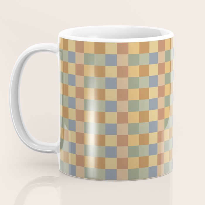 Checkered Multicolor Pattern IV Earthy Rainbow Coffee Mug Gallery Image 3