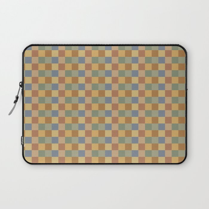 Checkered Multicolor Pattern IV Earthy Rainbow Laptop Sleeve Gallery Image 1