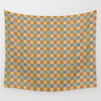 Checkered Multicolor Pattern IV Earthy Rainbow Wall Tapestry Gallery Image 4