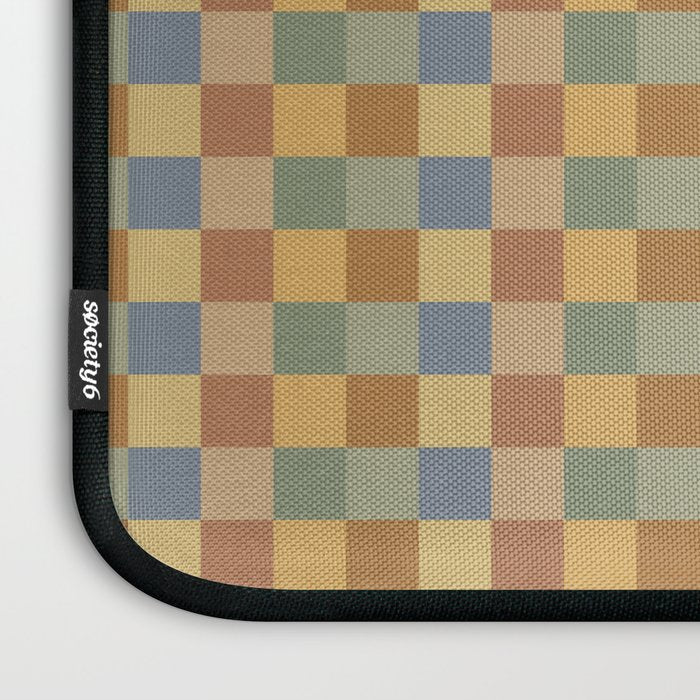 Checkered Multicolor Pattern IV Earthy Rainbow Laptop Sleeve Gallery Image 3
