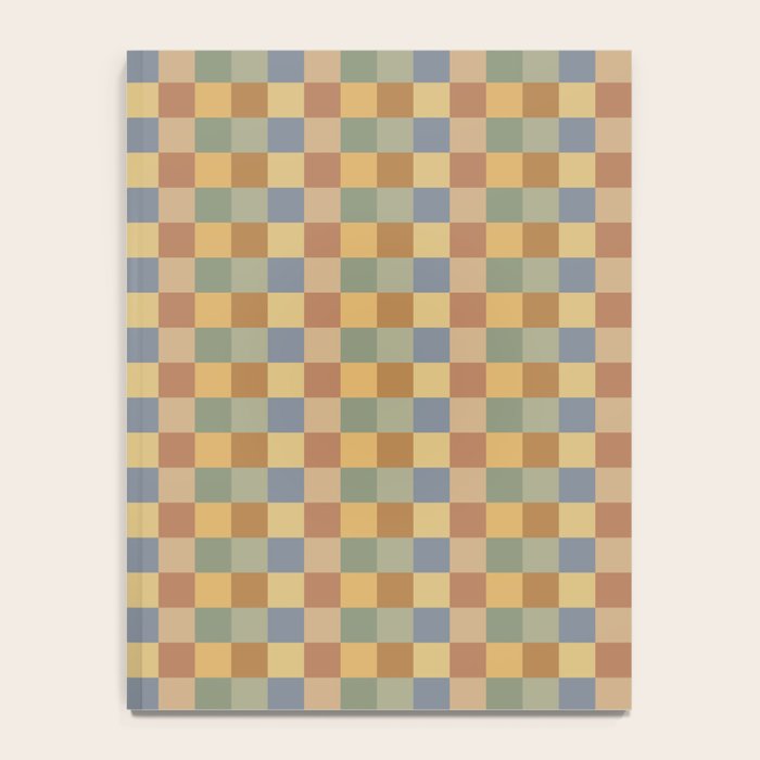 Checkered Multicolor Pattern IV Earthy Rainbow Notebook Gallery Image 4