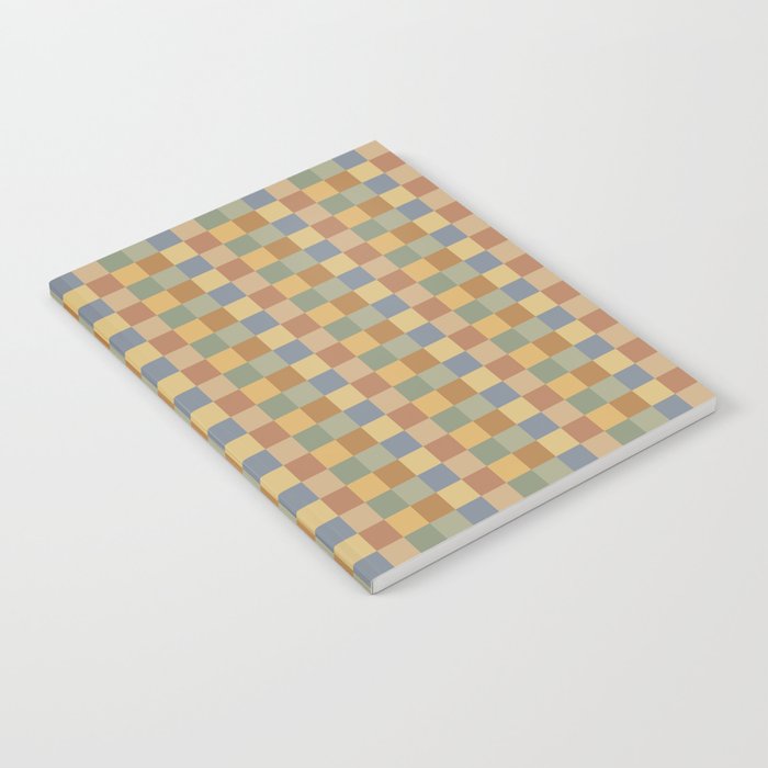 Checkered Multicolor Pattern IV Earthy Rainbow Notebook Gallery Image 2