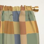 Checkered Multicolor Pattern IV Earthy Rainbow Window Curtain Gallery Image 2