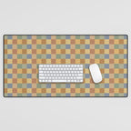 Checkered Multicolor Pattern IV Earthy Rainbow Desk Mat Gallery Image 1