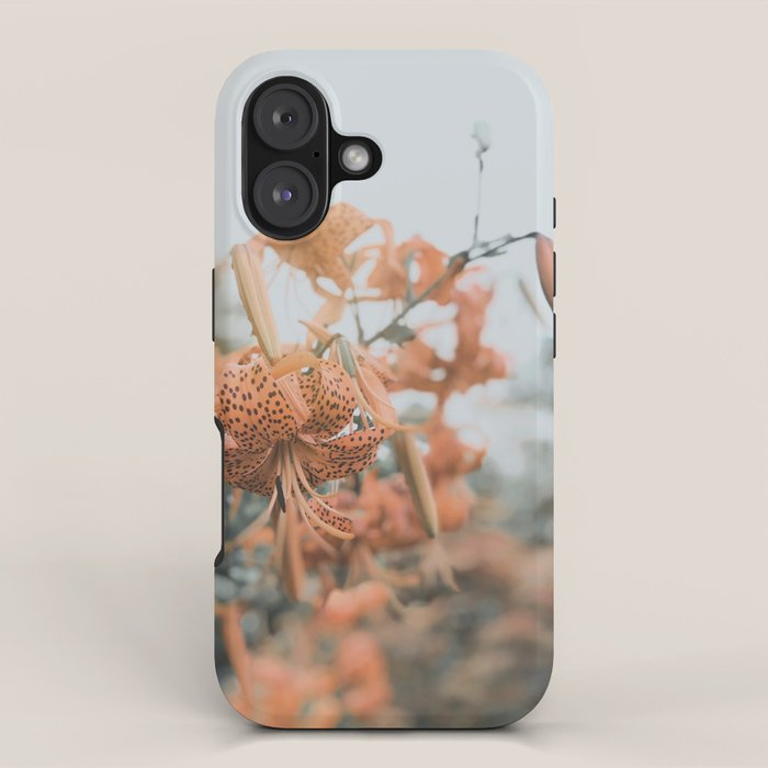 Lily - Orange terra cotta modern botanical floral iPhone Case Gallery Image 1