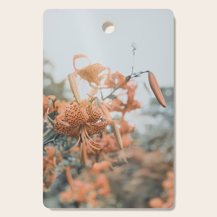 Lily - Orange terra cotta modern botanical floral Cutting Board Gallery Image 1