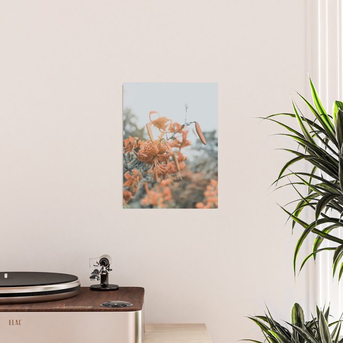 Lily - Orange terra cotta modern botanical floral Poster Gallery Image 2