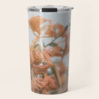 Lily - Orange terra cotta modern botanical floral Travel Mug Gallery Image 1