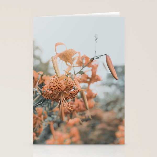 Lily - Orange terra cotta modern botanical floral Stationery Card Gallery Image 1
