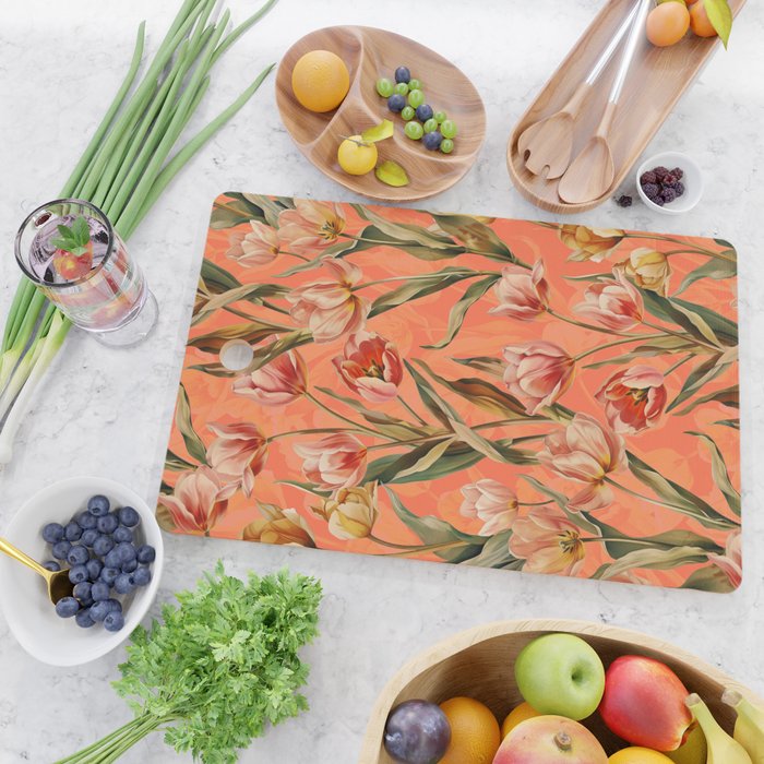 Magic Tulips Pattern VIII Cutting Board Gallery Image 2