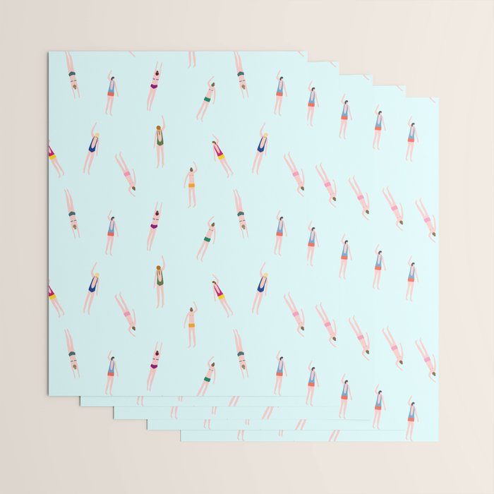 Swimmers in the pool Wrapping Paper Gallery Image 3