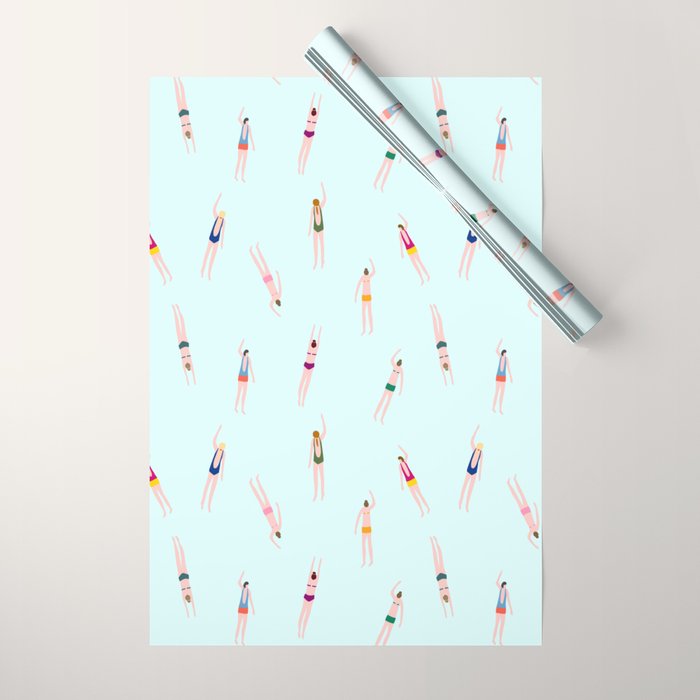 Swimmers in the pool Wrapping Paper Gallery Image 1