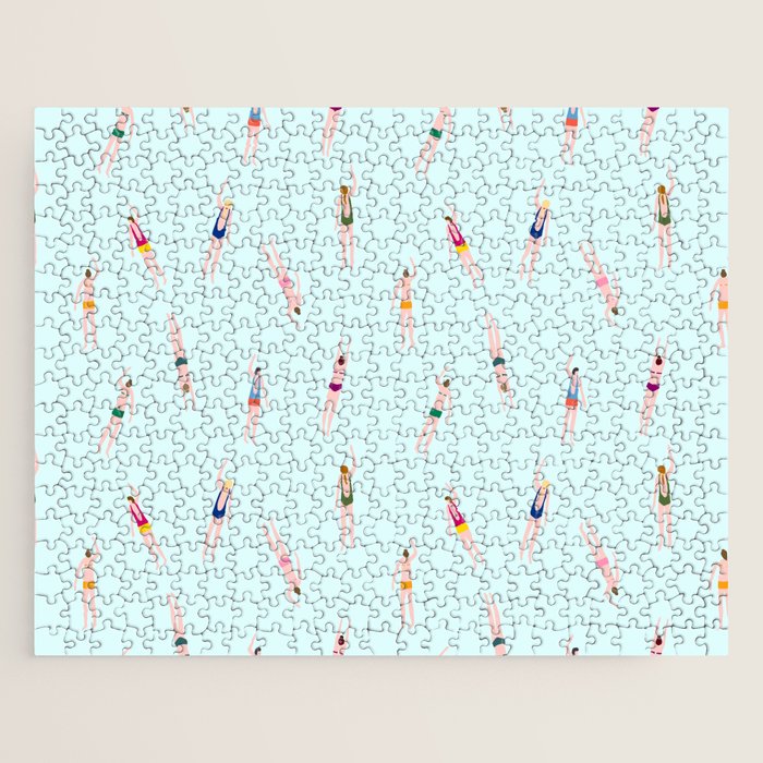 Swimmers in the pool Jigsaw Puzzle Gallery Image 1