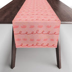 Abstract Cookie Pattern Doodle in Red & Peach Pink Table Runner Gallery Image 1