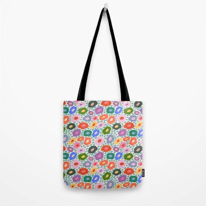 Happy Colorful Flower Tote Bag Gallery Image 2