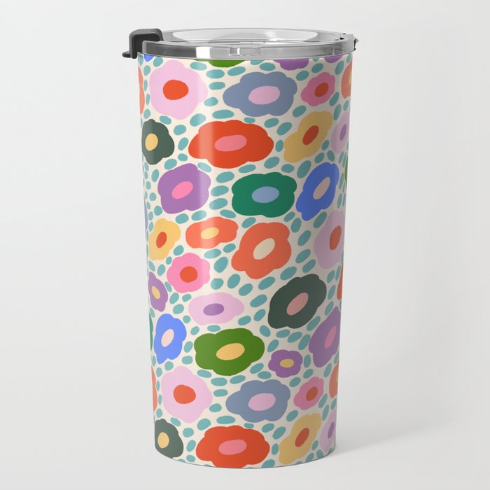 Happy Colorful Flower Travel Mug Gallery Image 3