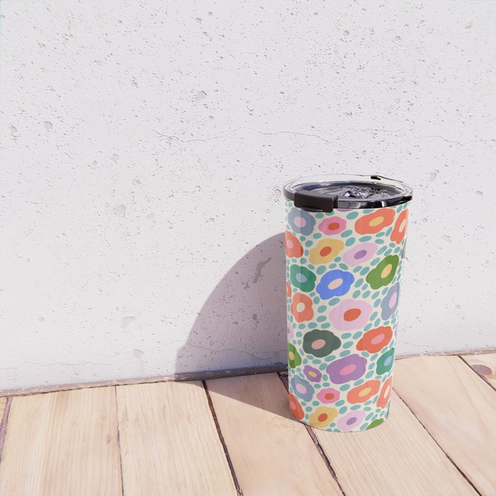 Happy Colorful Flower Travel Mug Gallery Image 4