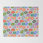 Happy Colorful Flower Throw Blanket Gallery Image 2