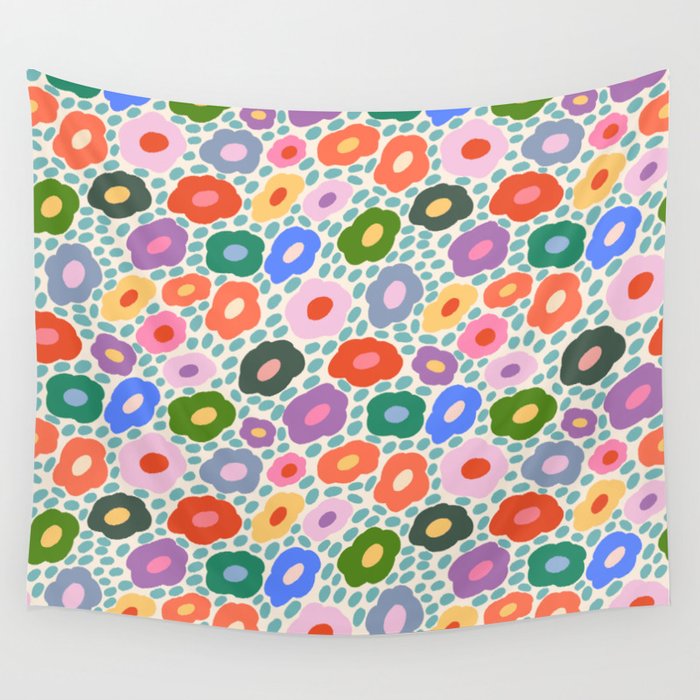 Happy Colorful Flower Wall Tapestry Gallery Image 4