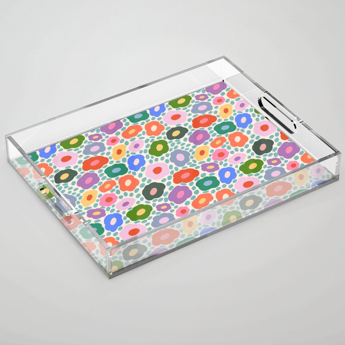 Happy Colorful Flower Acrylic Tray Gallery Image 1