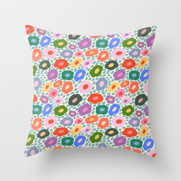 Happy Colorful Flower Throw Pillow Gallery Image 6