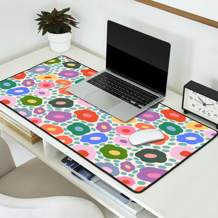 Happy Colorful Flower Desk Mat Gallery Image 2