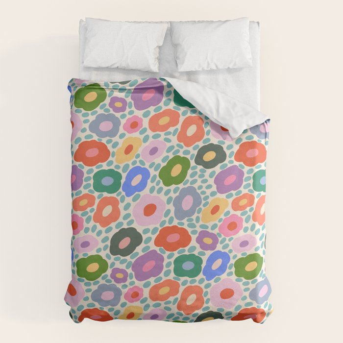Happy Colorful Flower Duvet Cover Gallery Image 1