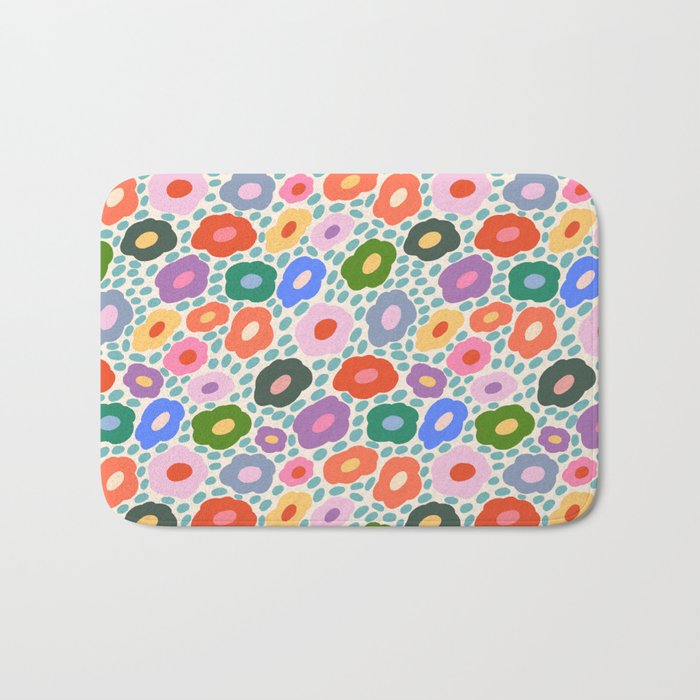 Happy Colorful Flower Bath Mat Gallery Image 1