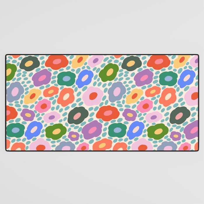 Happy Colorful Flower Desk Mat Gallery Image 3