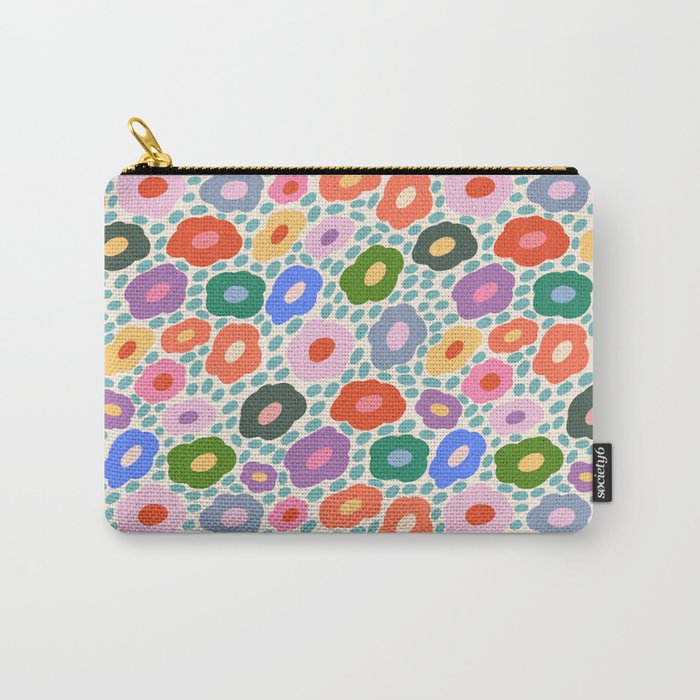 Happy Colorful Flower Carry All Pouch Gallery Image 1