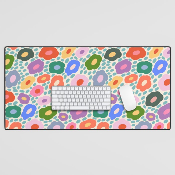 Happy Colorful Flower Desk Mat Gallery Image 1