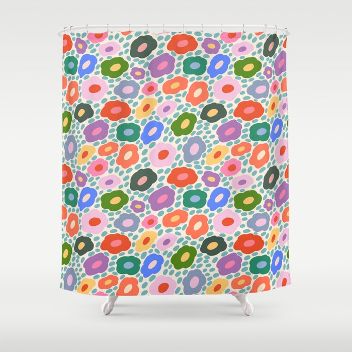 Happy Colorful Flower Shower Curtain Gallery Image 1