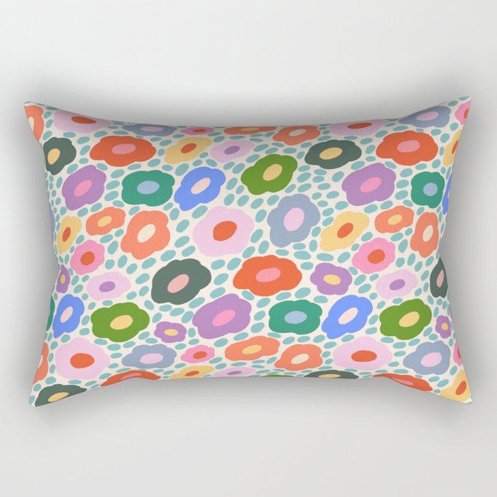 Happy Colorful Flower Rectangular Pillow Gallery Image 2